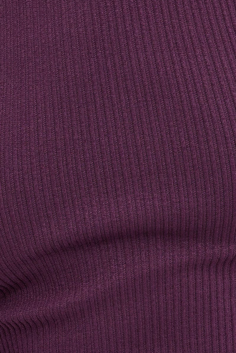 Purple Seamless Rib Tank Top