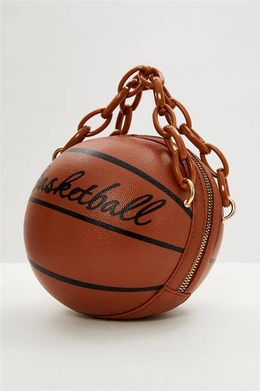 Brown Basketball Round Bag