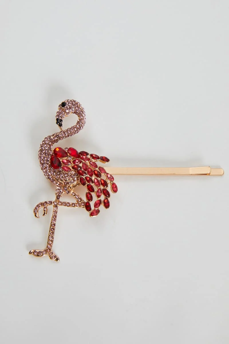 Pink Diamante Hair Clips