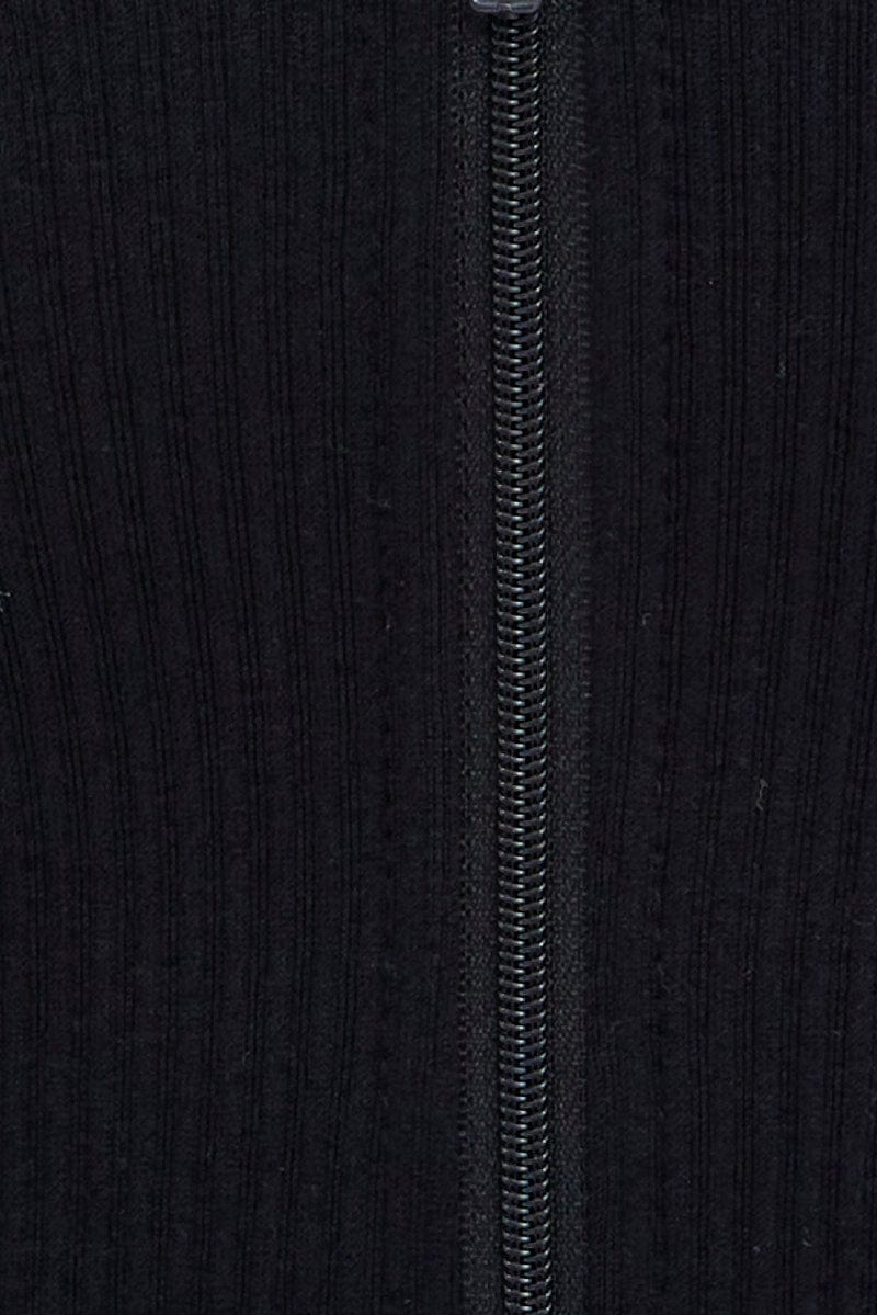 Black Zip up Top Seamless Activewear