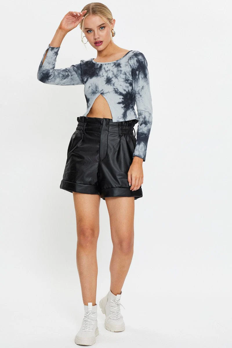 Multi Tie Dye Front Split Top