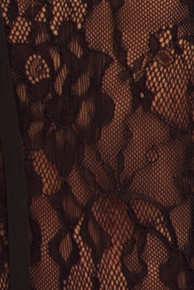 Black Lace Bodysuit Singlet