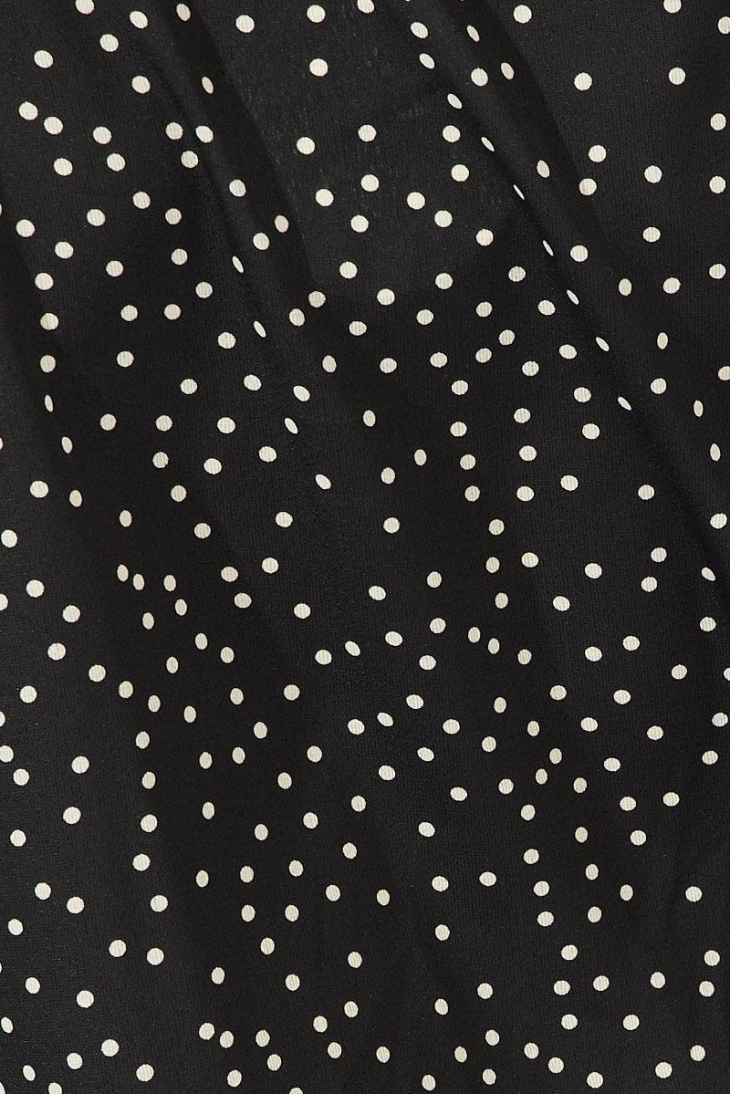 Black Abstract Top Short Sleeve