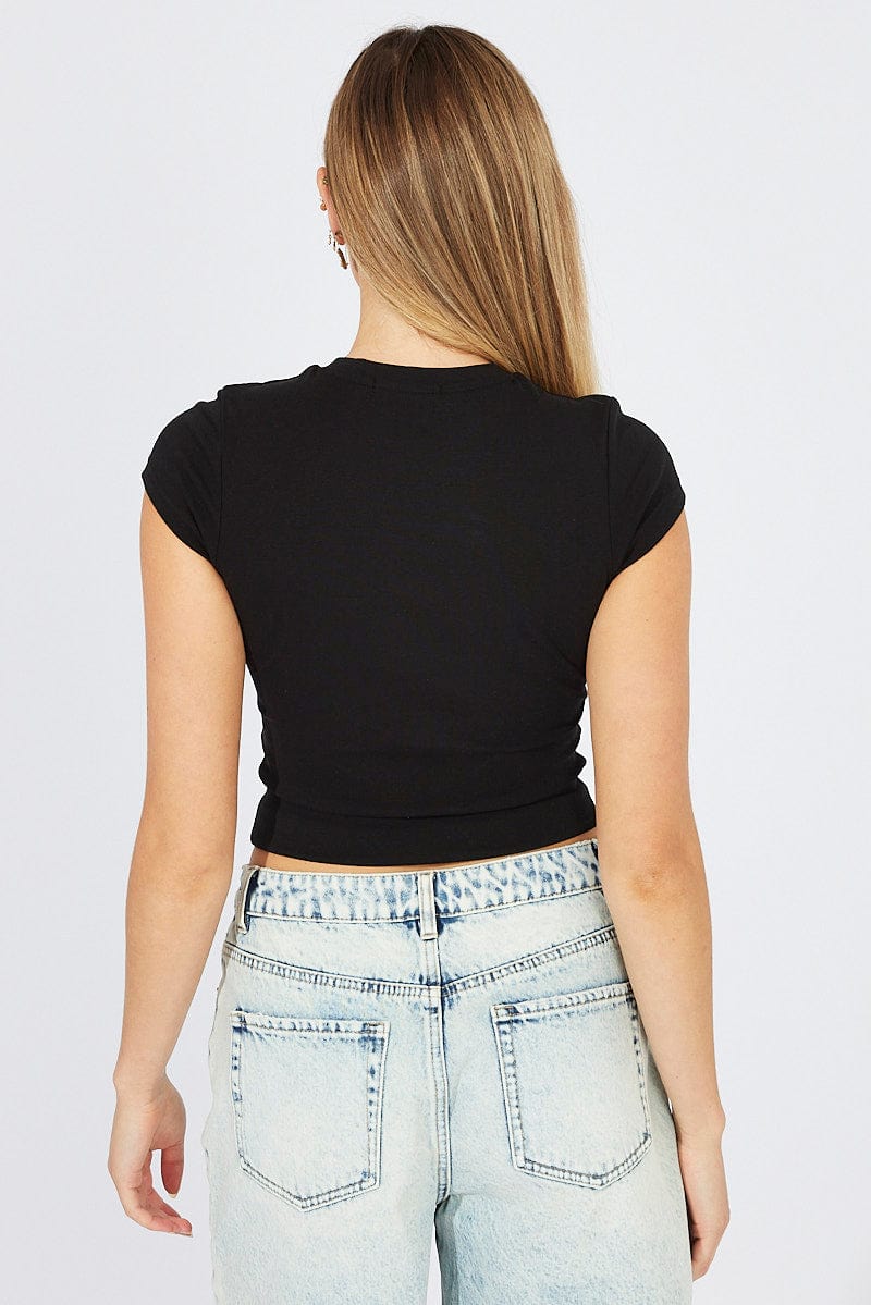 Black Graphic Tee Short Sleeve