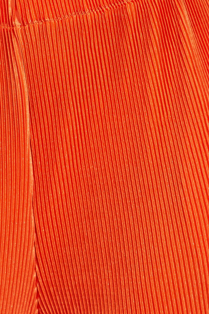 Orange Plisse Pants