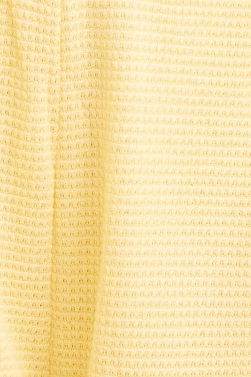 Yellow Lounge Shorts Waffle Texture Pull On