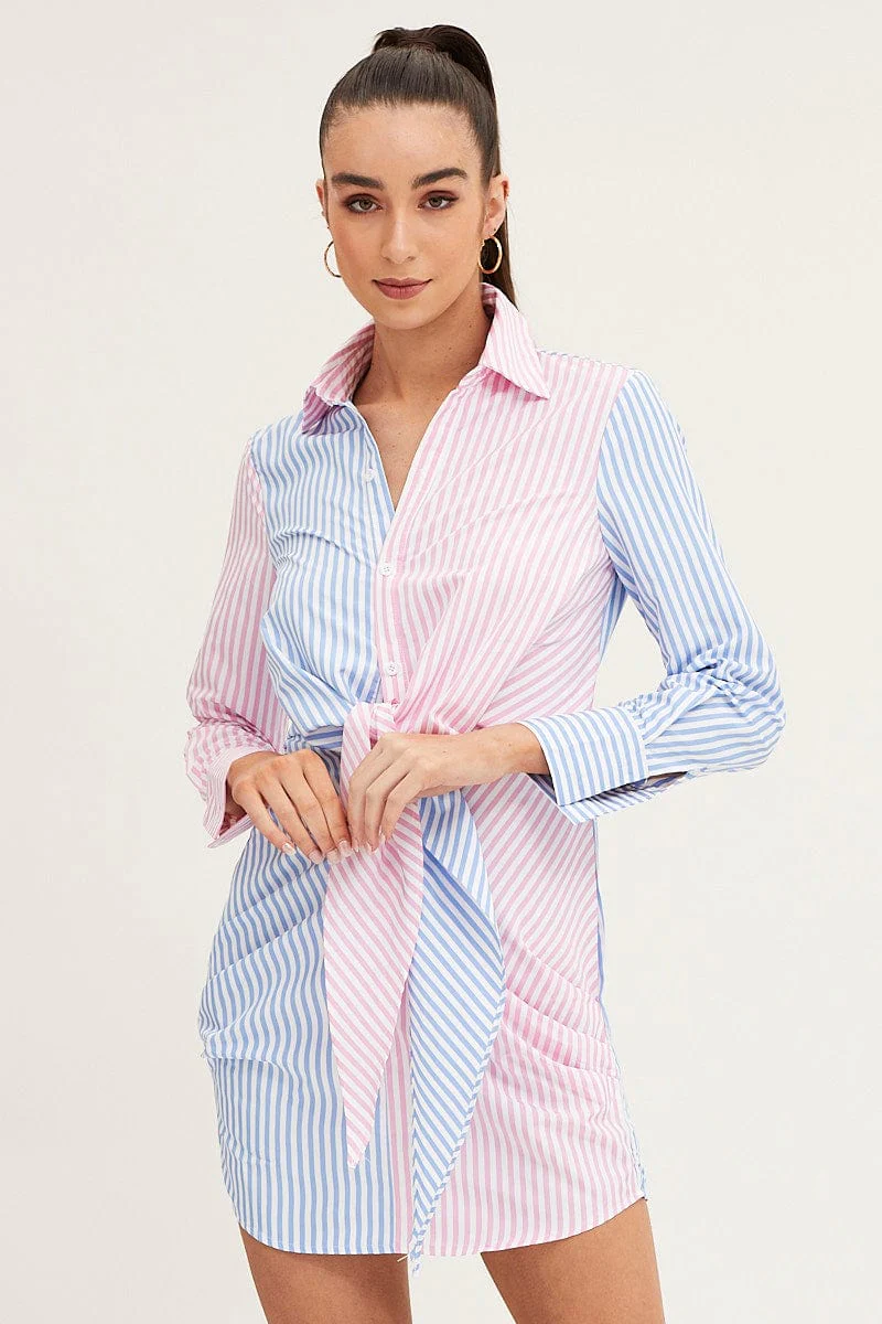 Stripe Shirt Dress Long Sleeve