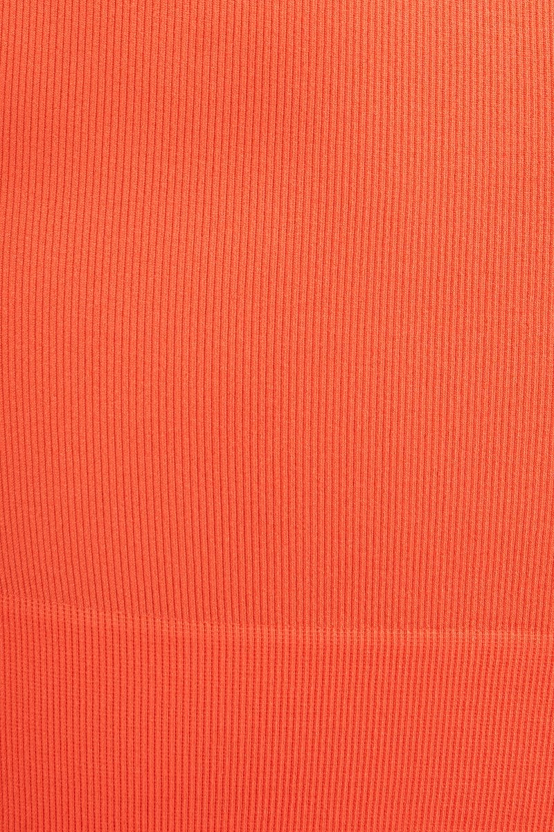 Orange T Shirt Short Sleeve Crew Neck Seamless