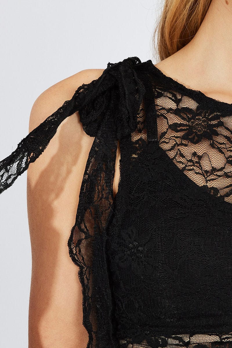 Black Lace Top Sleeveless