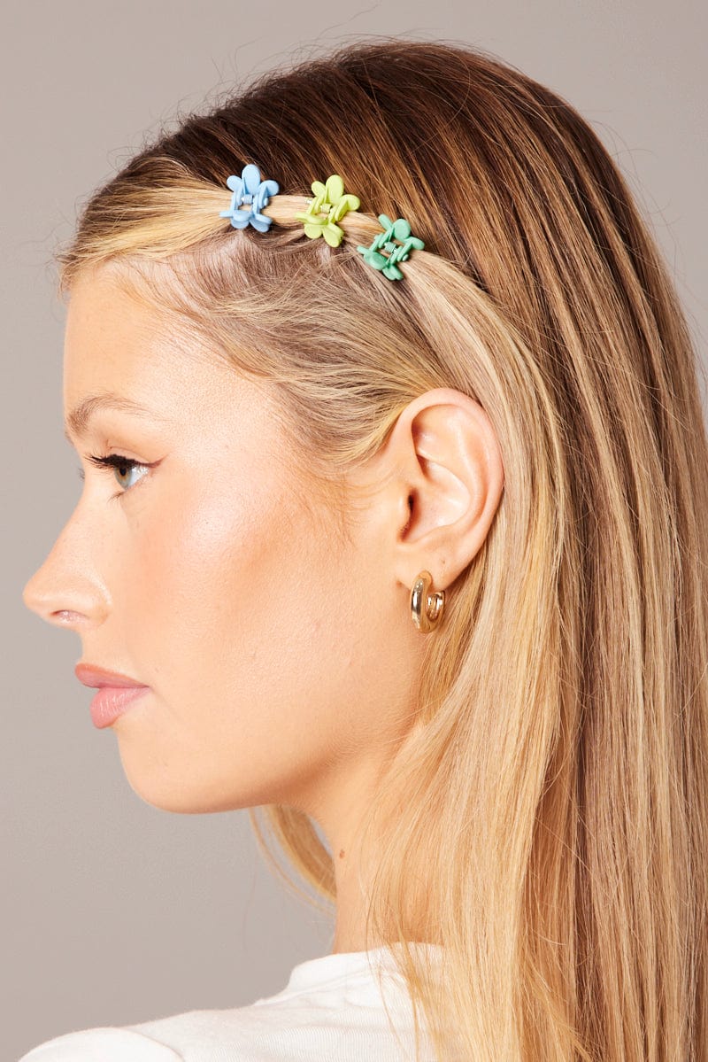 Multi 9 Pack Mini Flower Claw Clips