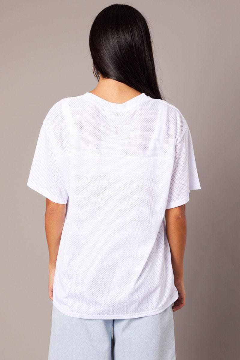 White Sports Tee Short Sleeve