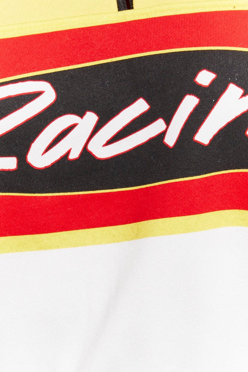 Red Sweater Racing Long Sleeve Half Zip Check