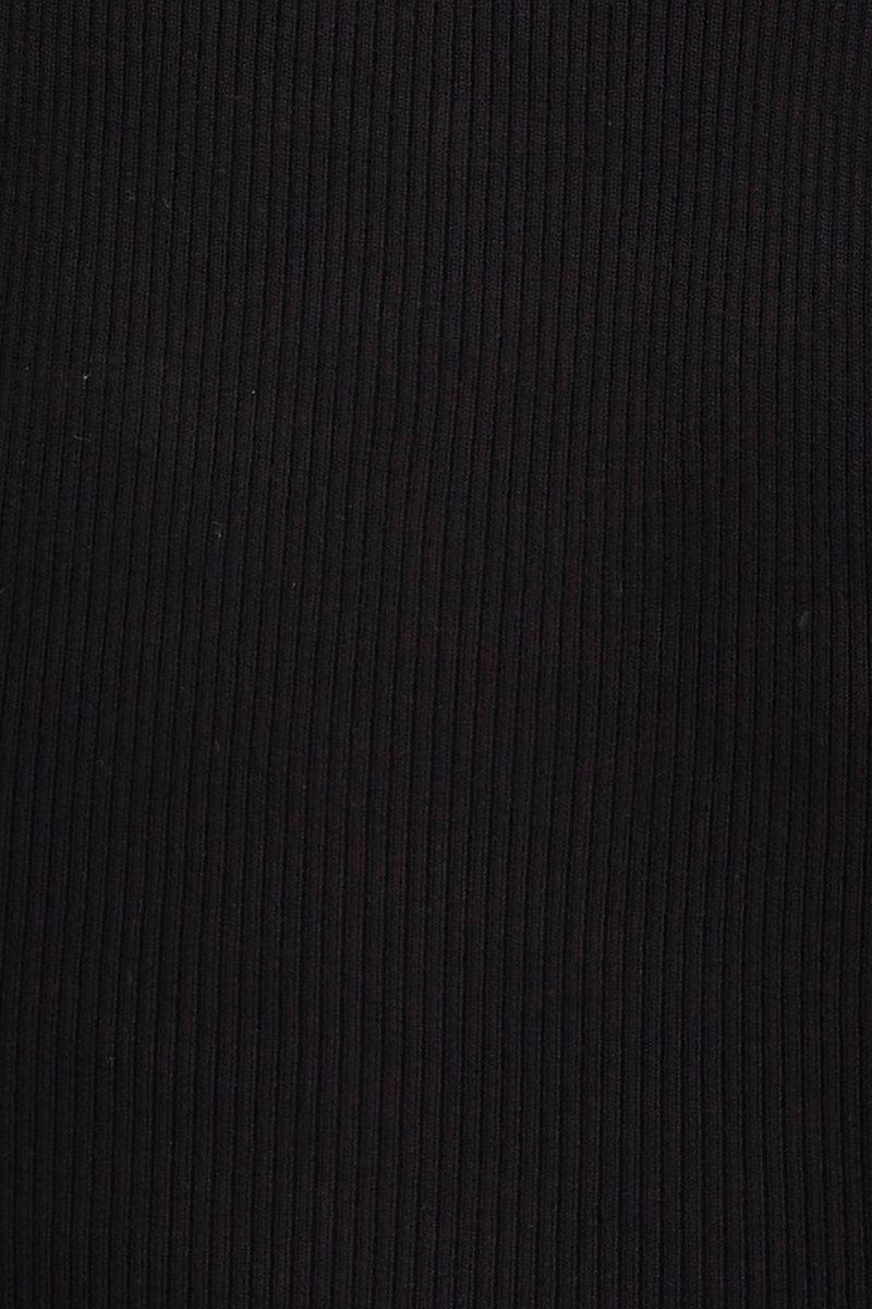 Black Knit Top Sleeveless Crop