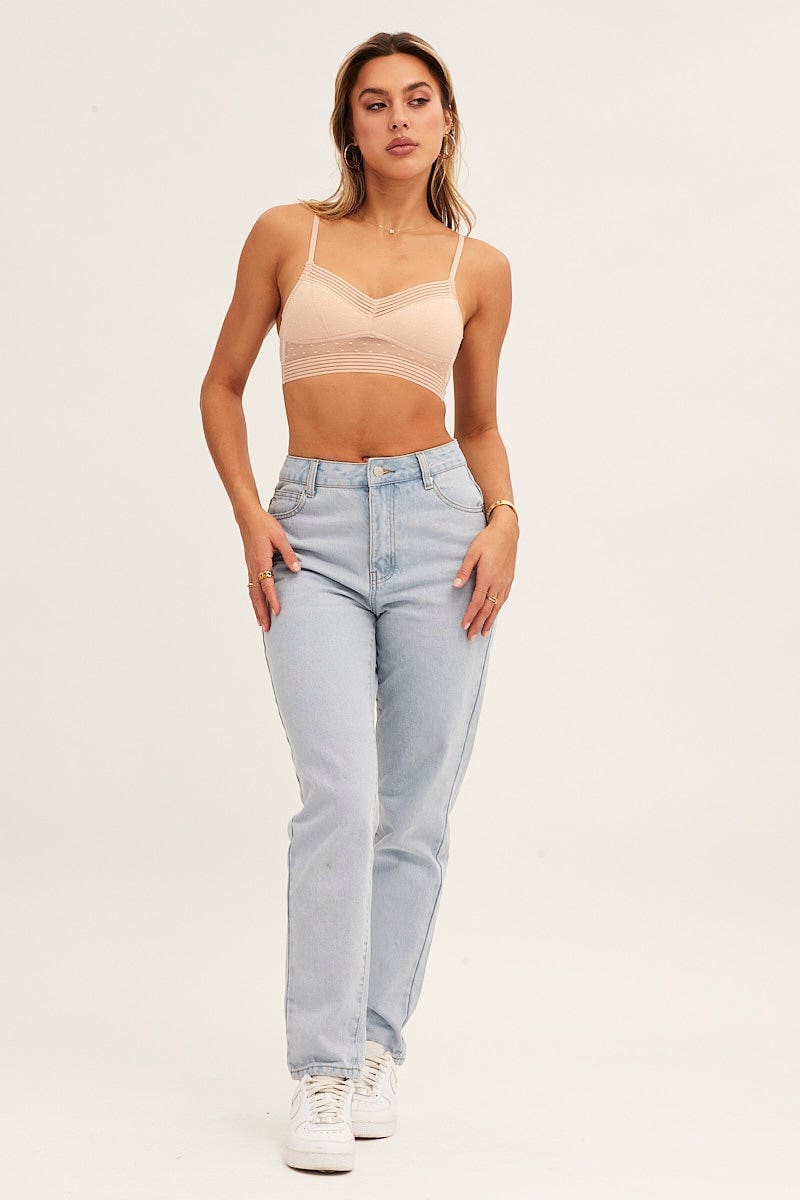 Beige Mesh Bralette