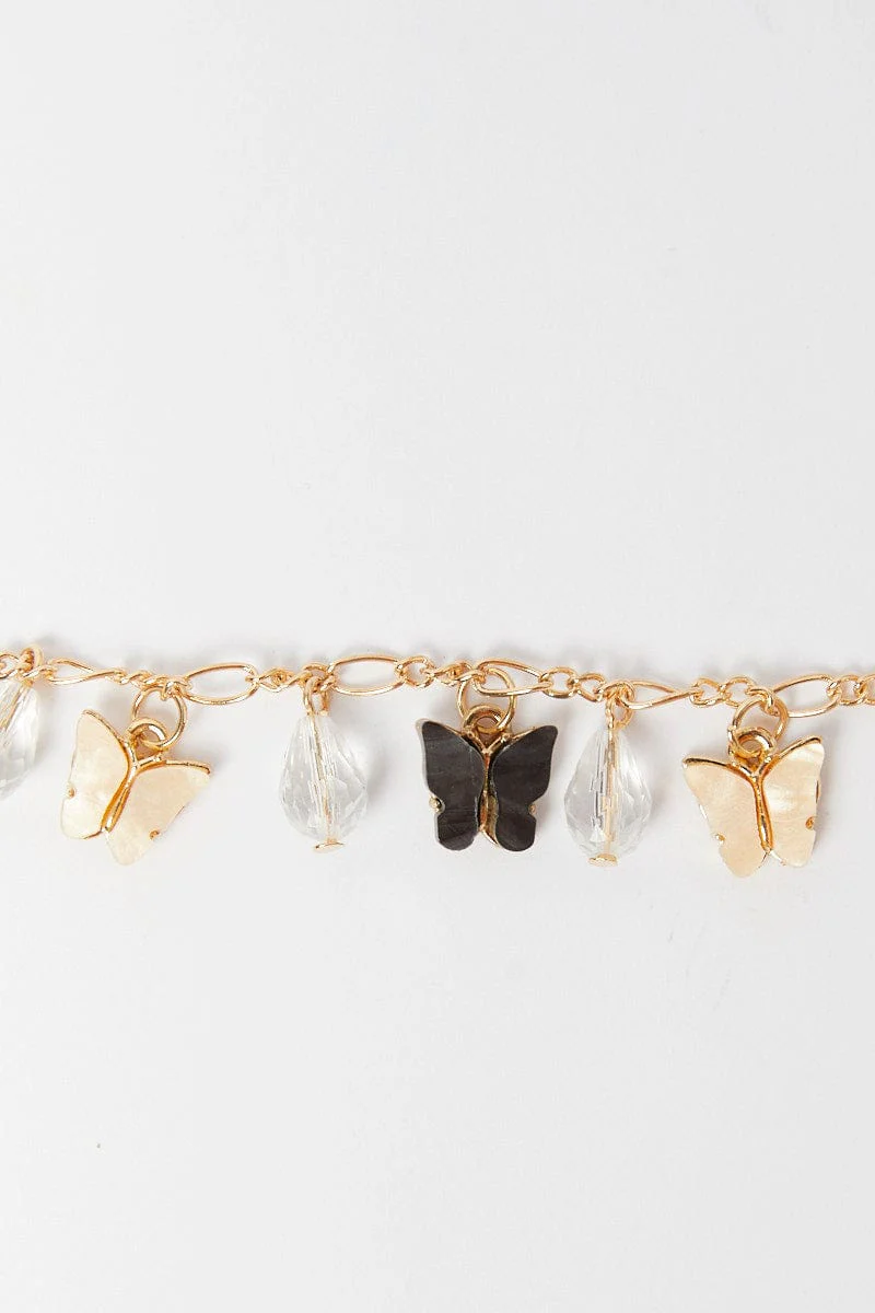 Gold Butterfly Charm Belly Chain