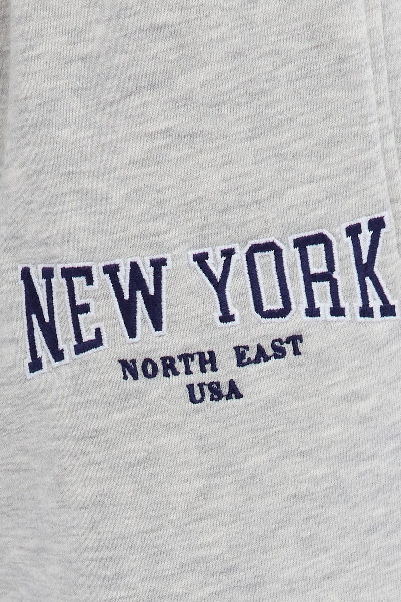 Grey Track Pants High Rise Jogger