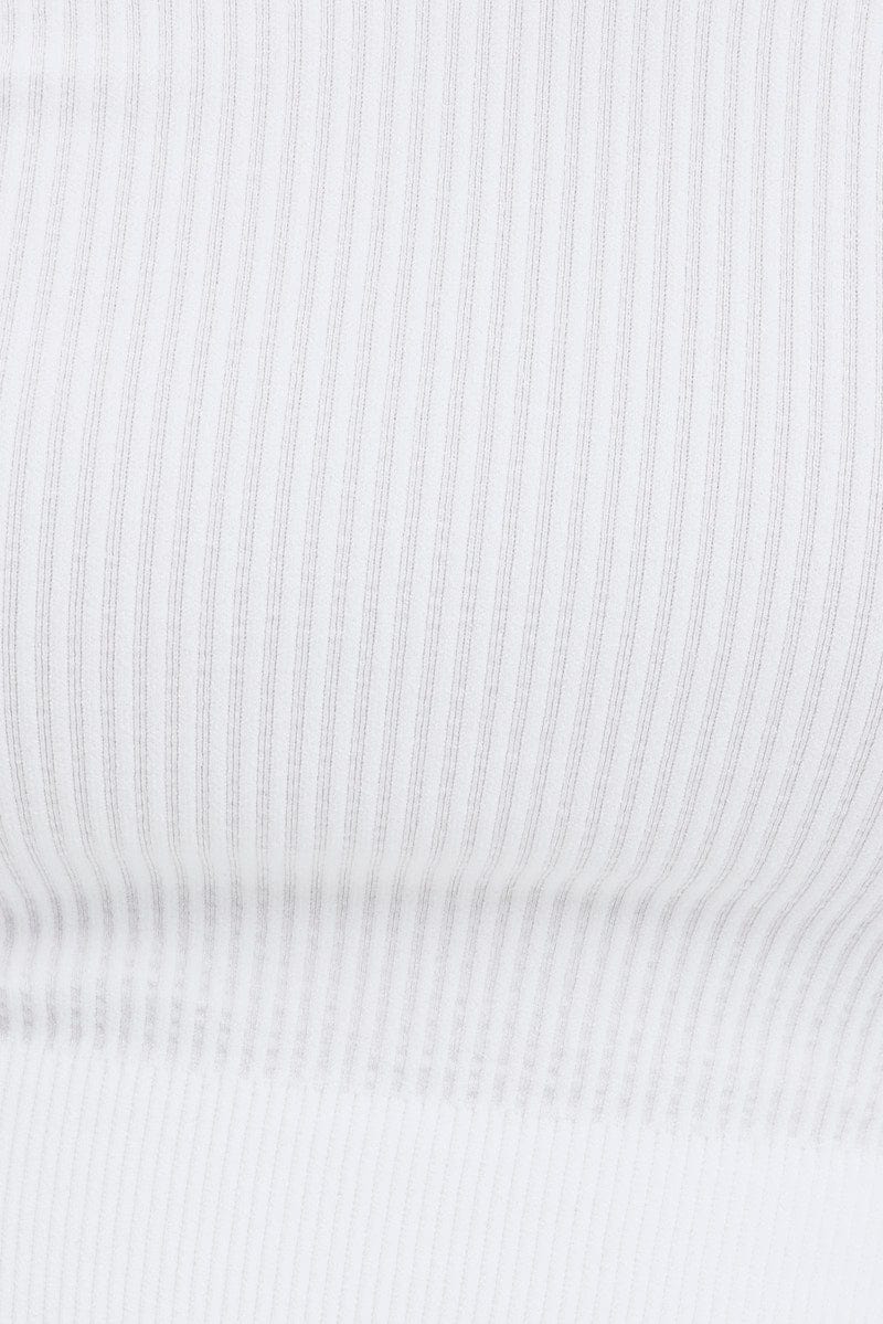 White Collar Top Long sleeve Seamless