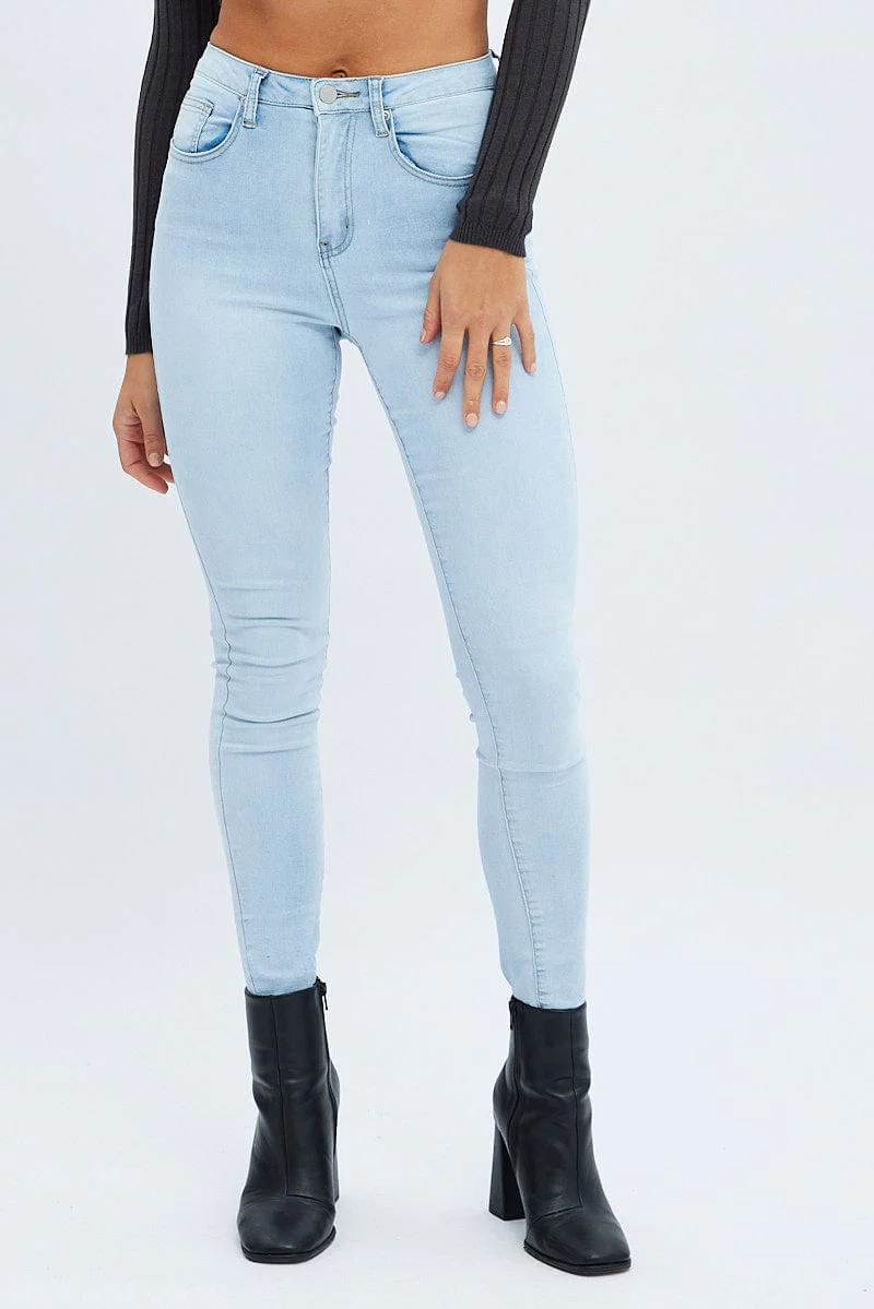 Denim Skinny Jeans High Rise