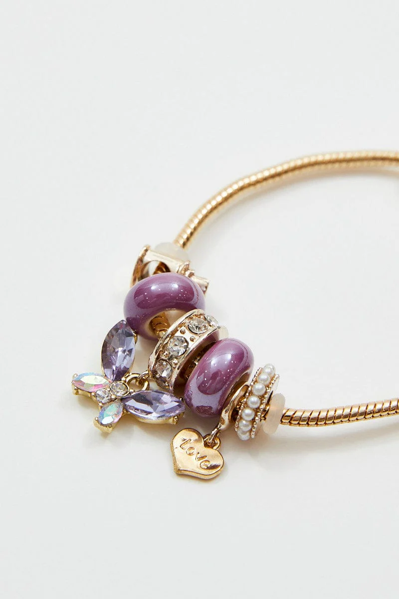 Purple Charm Bracelet