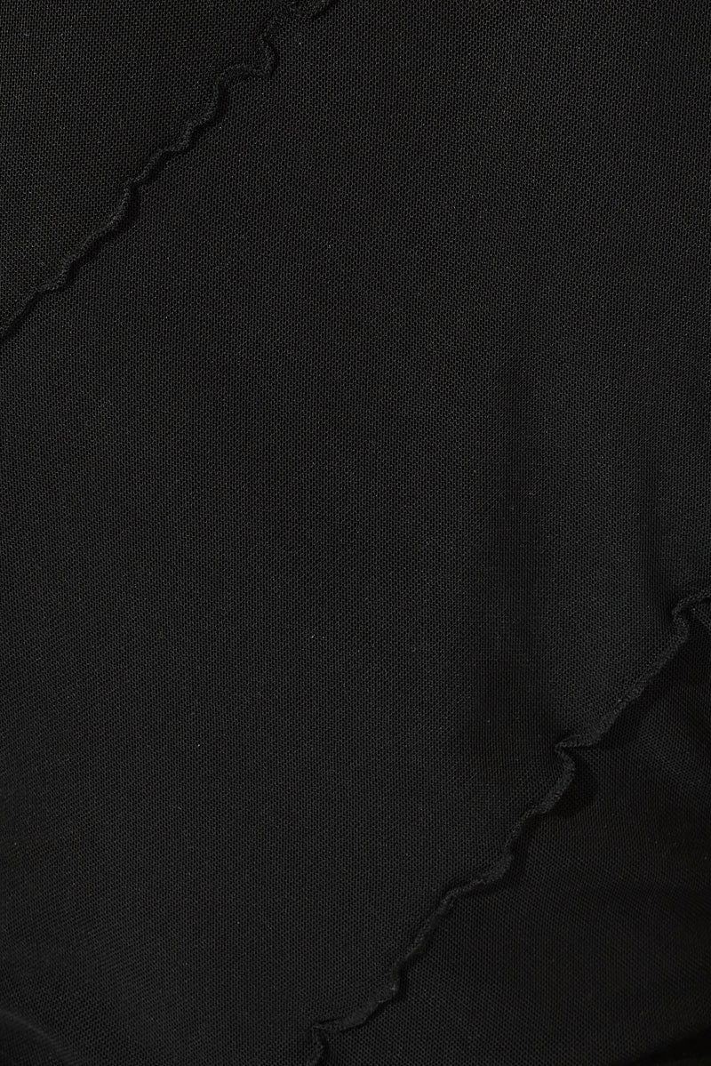 Black Mesh Top Short Sleeve