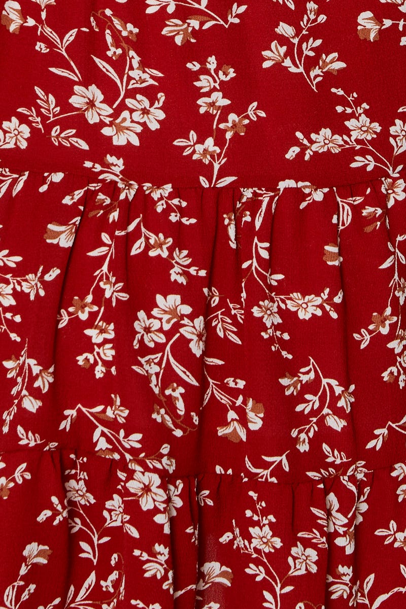 Print Mini Dress V Neck