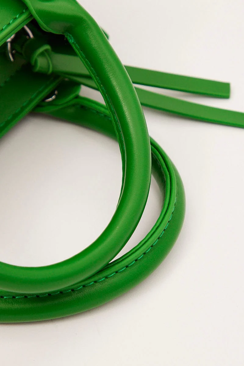 Green Crocodile Print Crossbody Bag