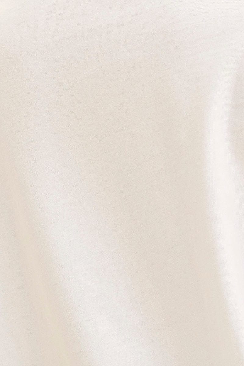 White Relaxed T-Shirt Scoop Neck Drop Shoulder