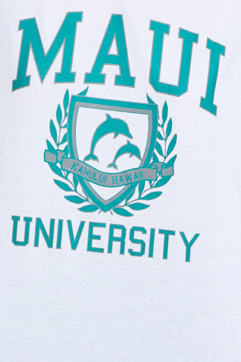 White Graphic T Shirt Short Sleeve