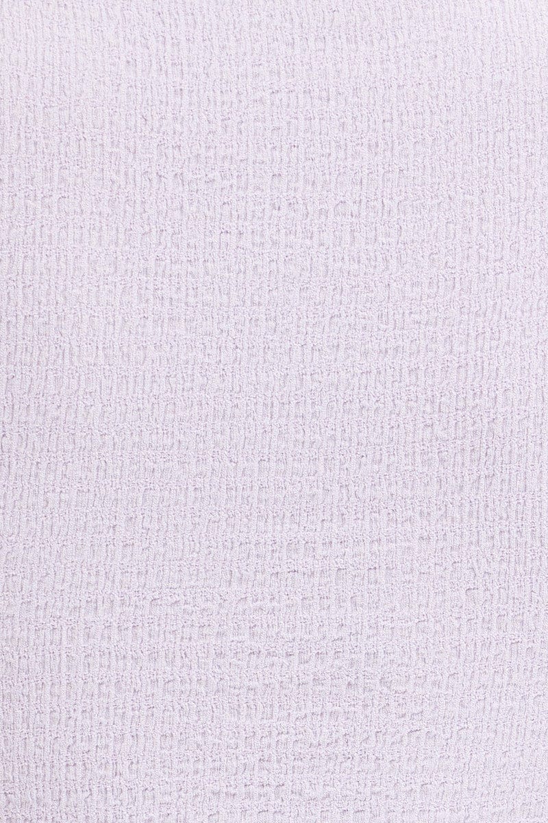 Purple Textured Top Short Sleeve