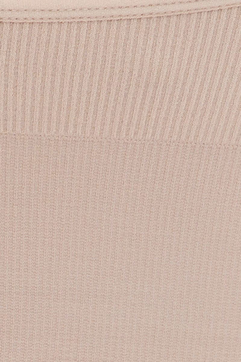 Beige Crop Singlet Top Seamless