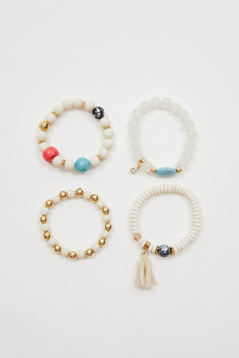 White Beaded Bracelet