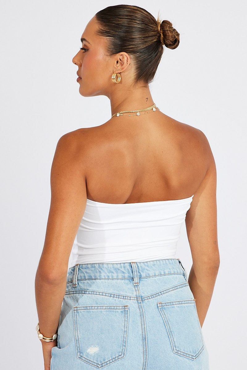 White Bodysuit Bandeau Supersoft