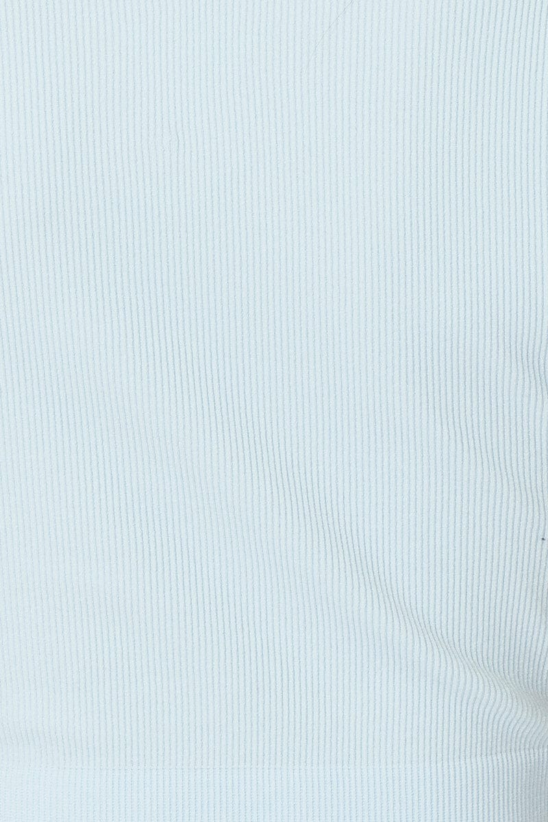 Blue Seamless Top Short Sleeve