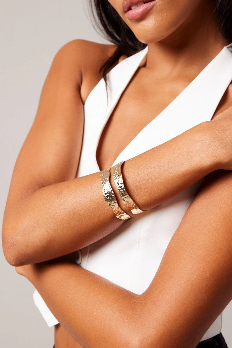 Gold Bangle Cuff Bracelet