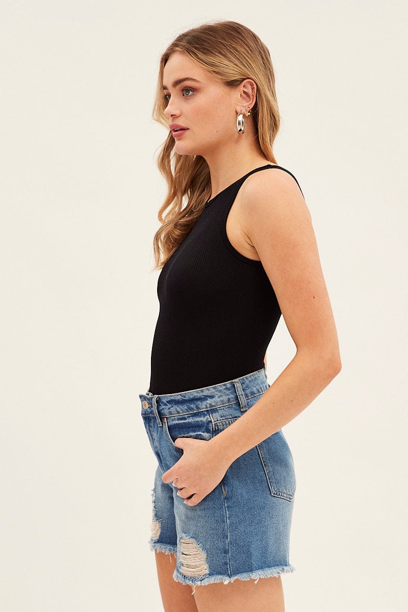 Black Bodysuit Seamless Sleeveless