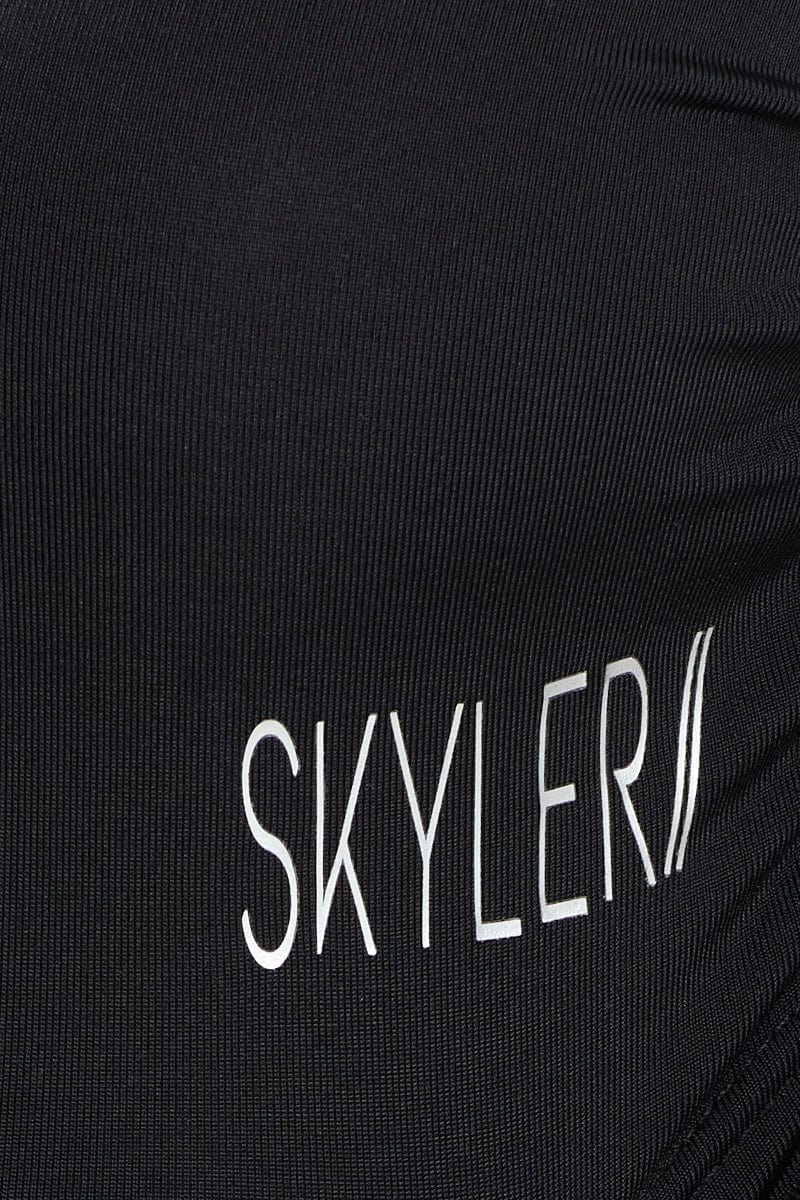 Black Drawstring Activewear T Shirt