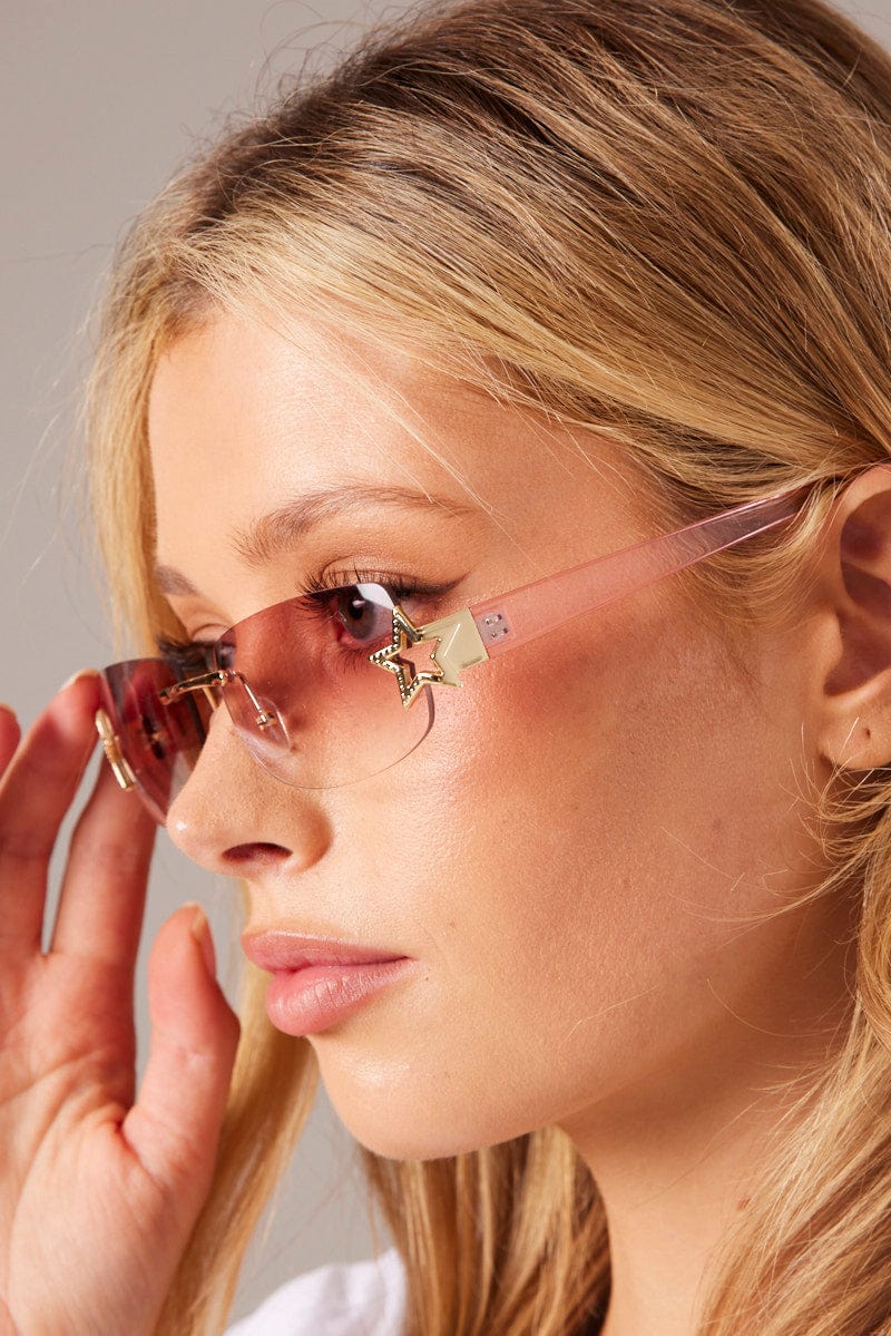 Pink Star Detail Sunglasses