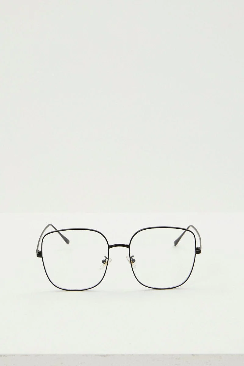 Black Square Blue Light Filter Glasses