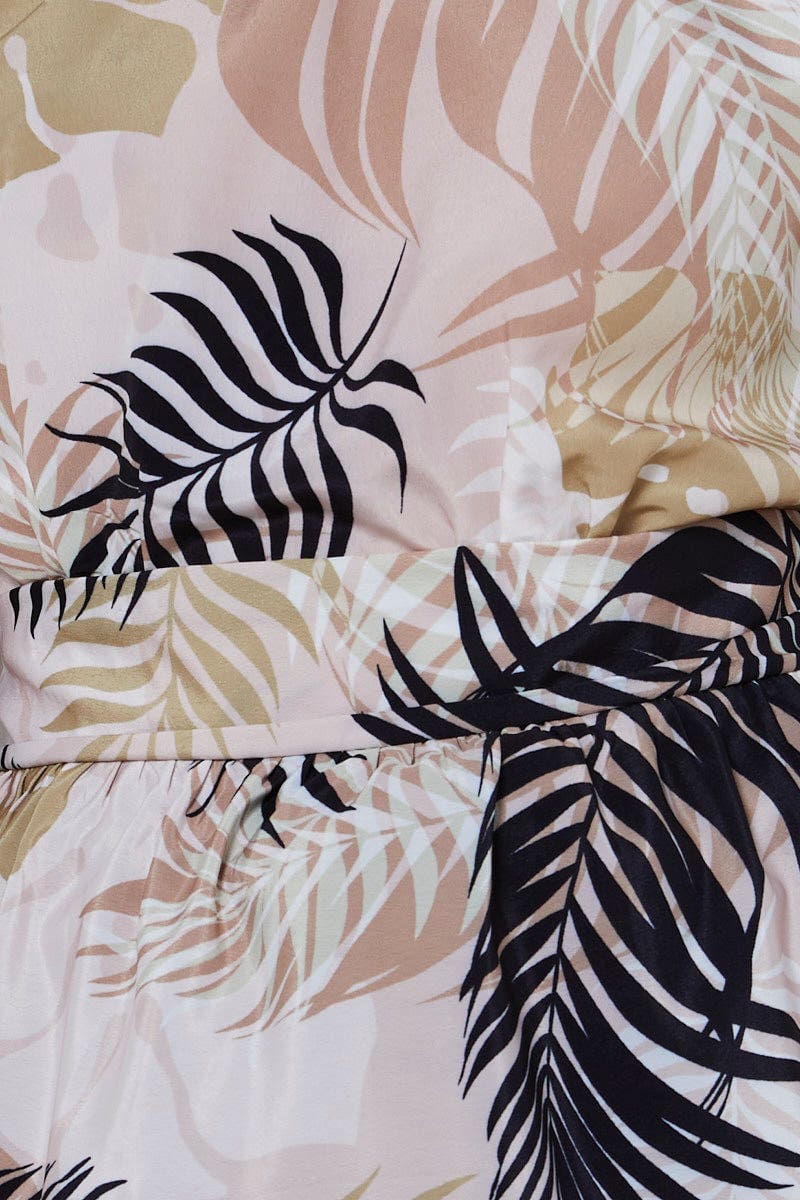 Trop Print Halter Top Sleeveless