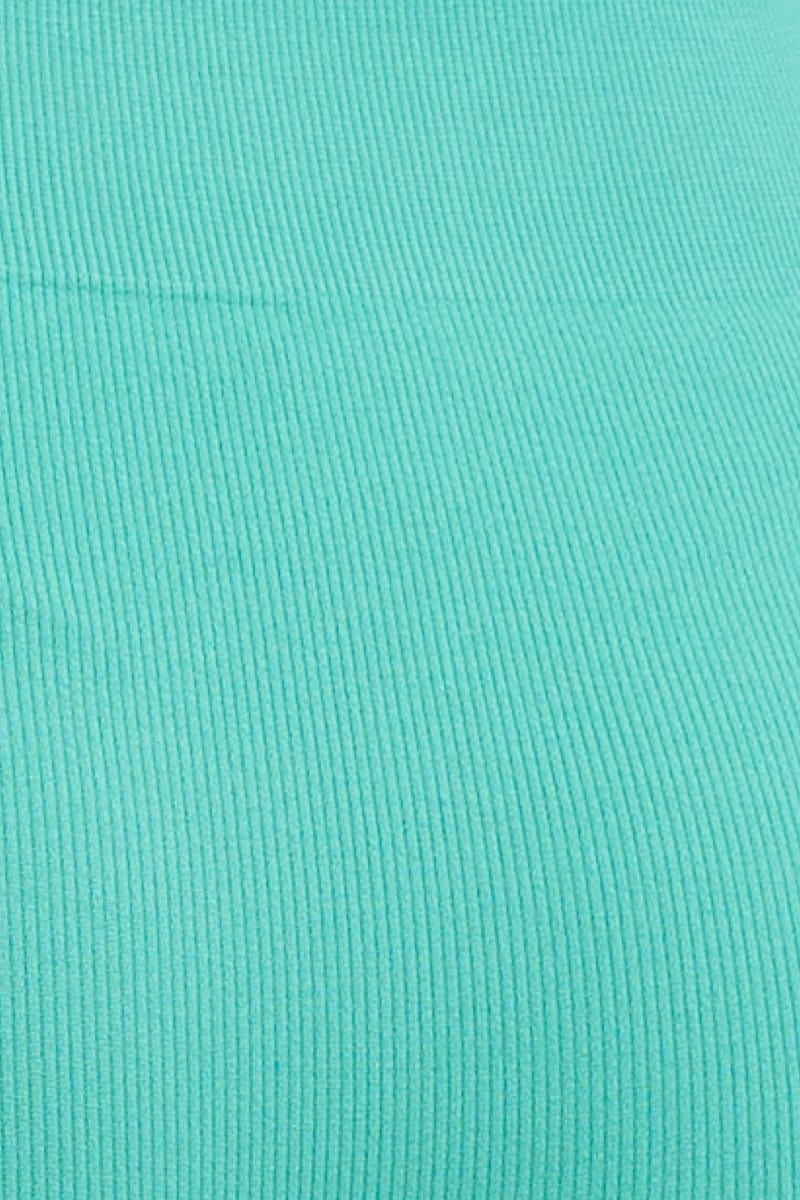 Green Seamless Rib Bike Short