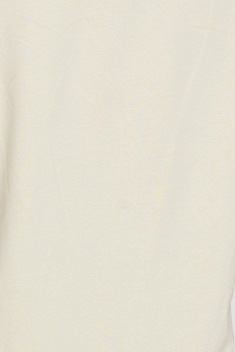 Beige Graphic T Shirt Short Sleeve Oversized