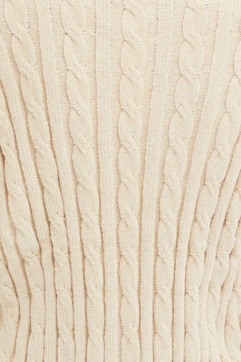 White Dress Long Sleeve Mini Knit