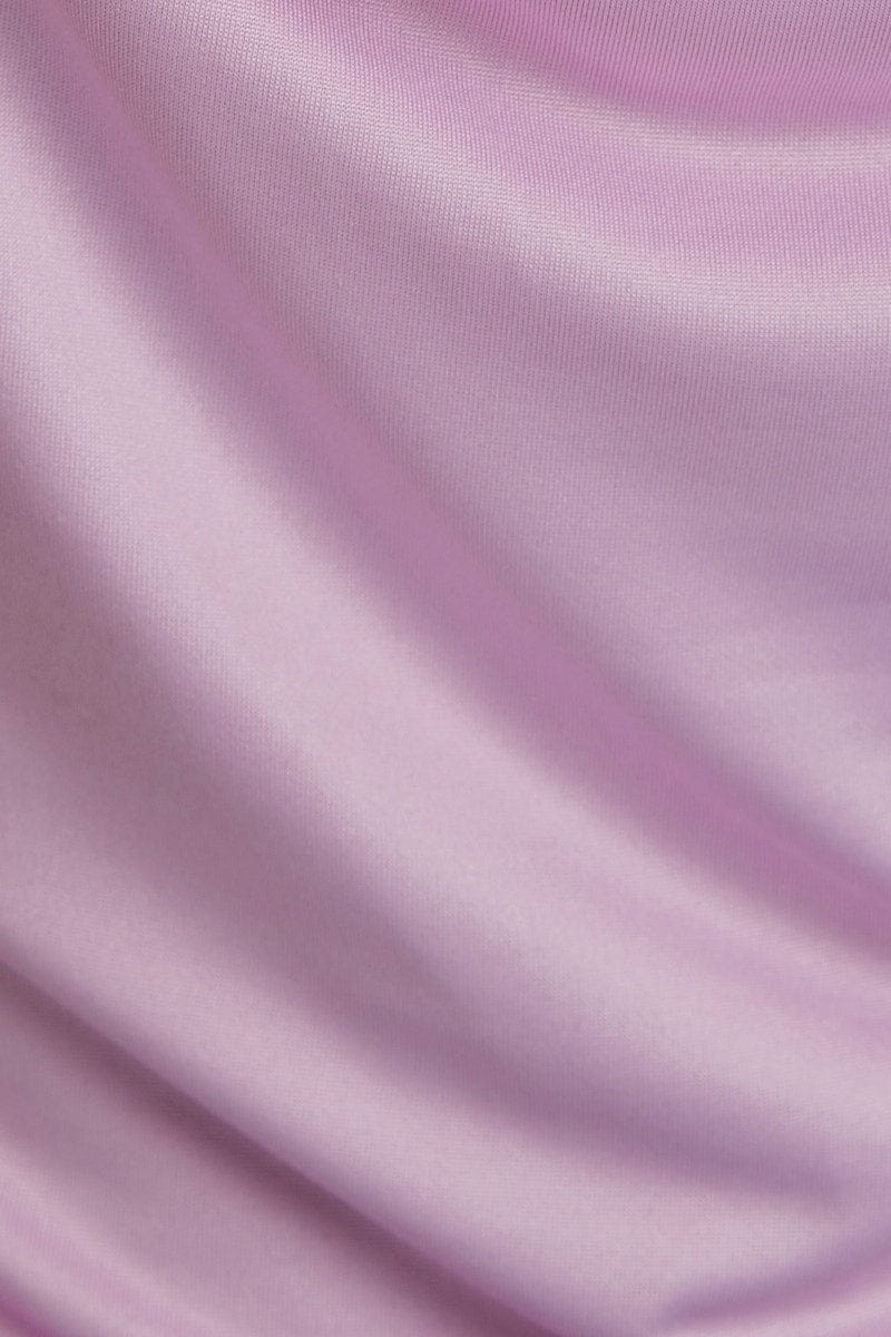 Purple Organza Puff Sleeve Top