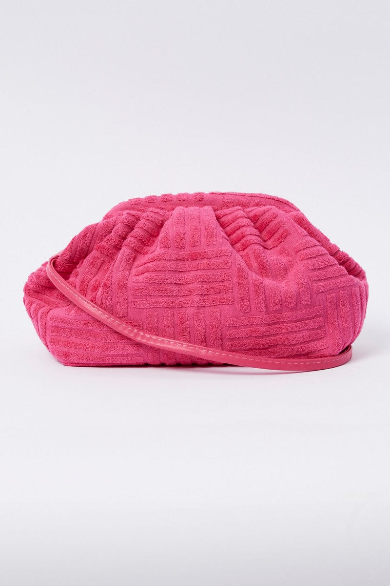 Pink Toweling Detail Crossbody Bag