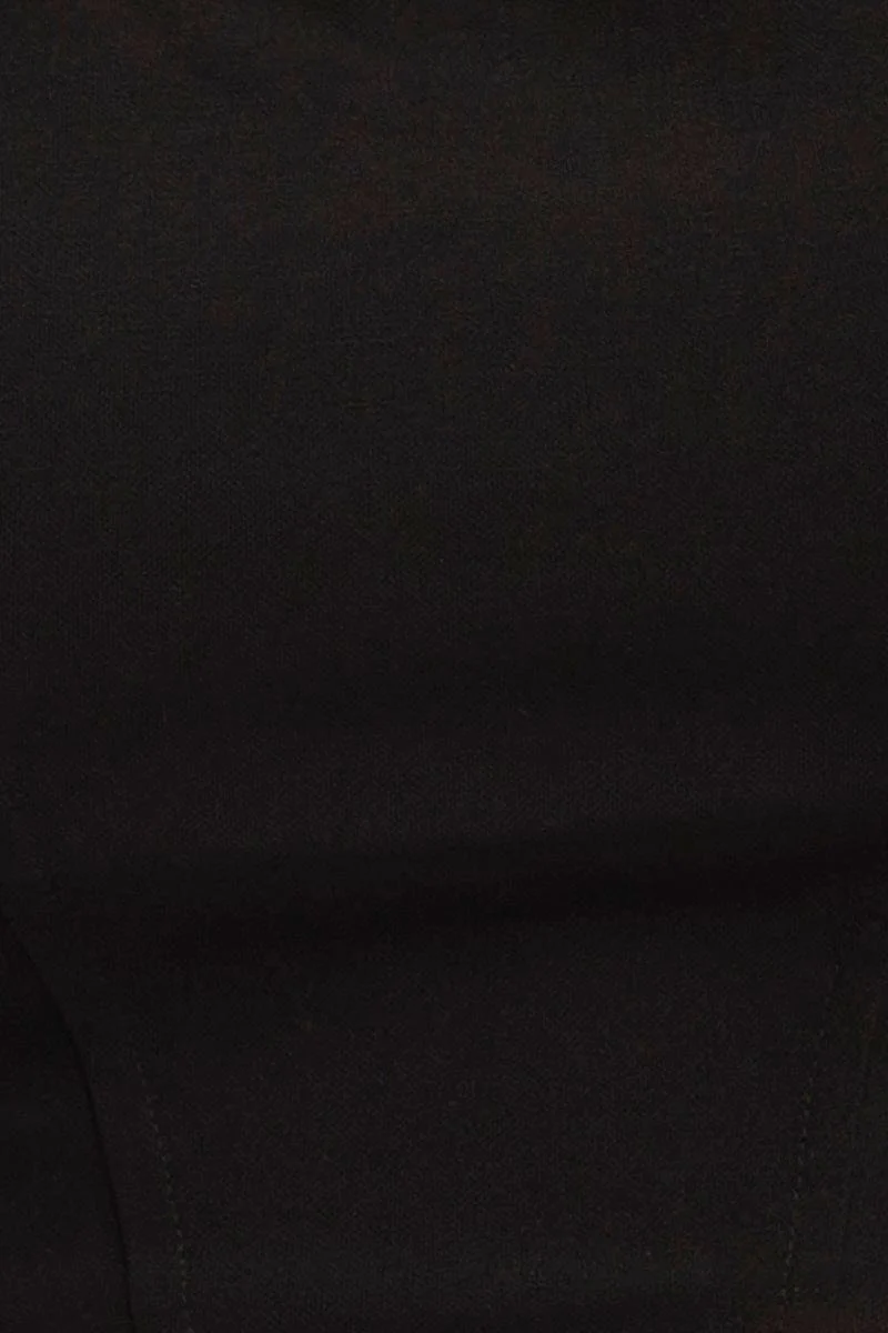 Black Sleeveless Jersey Shirred Back Corset Top