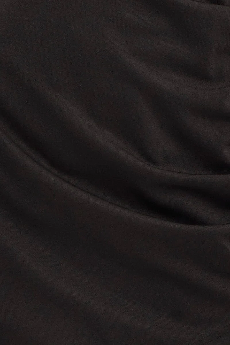 Black Bodycon Dress Short Sleeve Mini V Neck