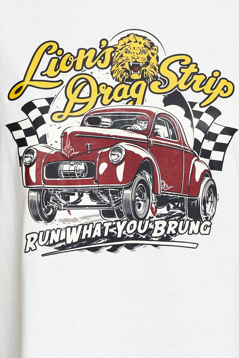 White Graphic T Shirt Short Sleeve