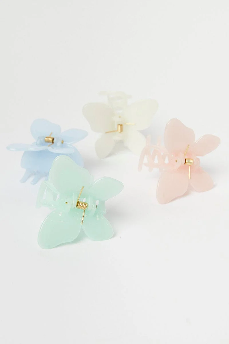 Multi Butterfly Hair Claw Clips