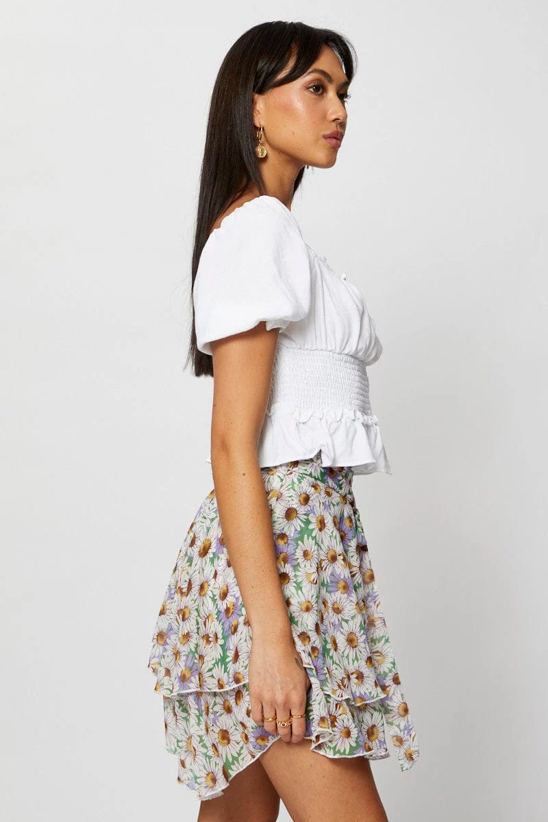 Print Skater Skirt
