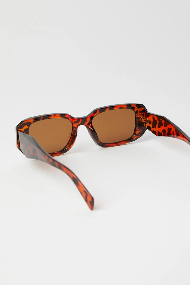 Brown Animal Print Fashion Sunglasses